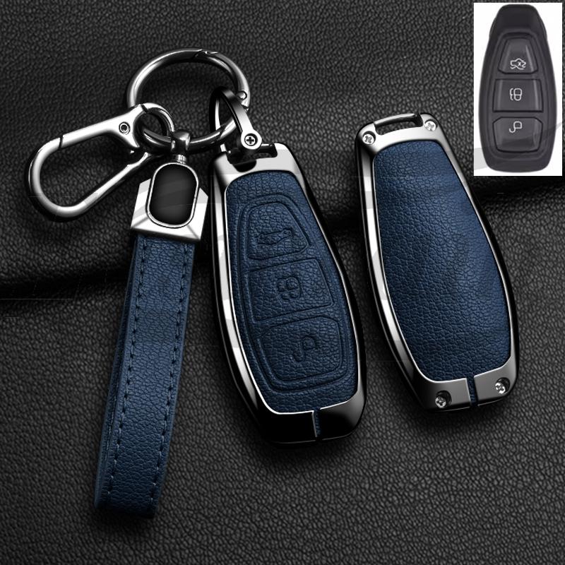

Car Zinc Alloy Leather Key Case Cover Holder For Ford Fiesta Iv Focus Galaxy Fusion Mondeo Iv B-Max C-Max S-Max Kuga Ecosport Q28535QQ-