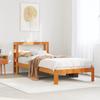 Vidaxl Bed Frame Without Mattress, Waxed Brown, 75X190 Cm, Pine