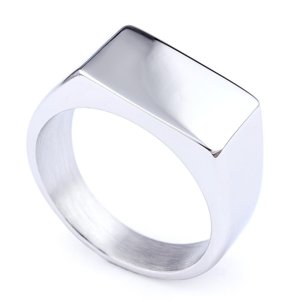 Nordic Vintage Round Square Irregular Smooth Ring Rust Free Fashion Jewelry for Women