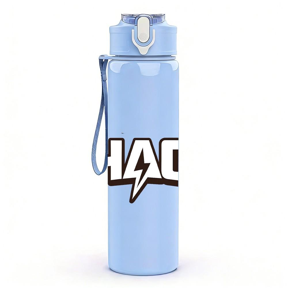1PC Chaos Bold Letter Typography 750ml Color Plastic Sports Water Bottle Leakproof Flip Straw Lid Suitable for Sports Office Home Use