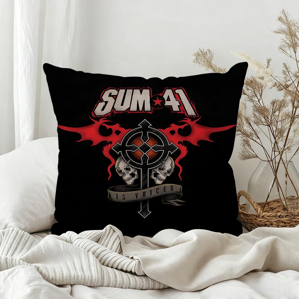

Rock Band SSum41 Chuck Music Pillow Case Bedroom Sofa Living Room Backrest Decoration Square Cushion Nap Time 30x30 cm