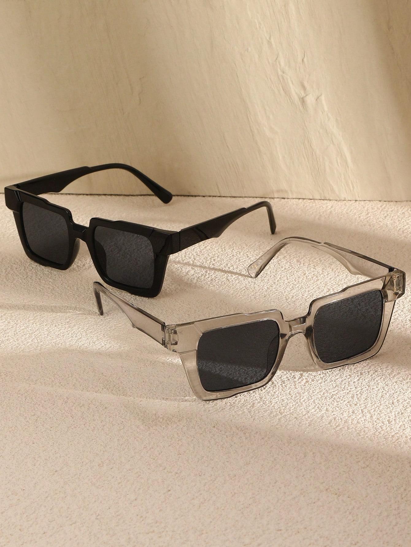 

2/3 PC S Классические модные квадратные солнцезащитные очки в пластиковой оправе для женщин и мужчин, повседневные солнцезащитные очки, аксессуары для очков.