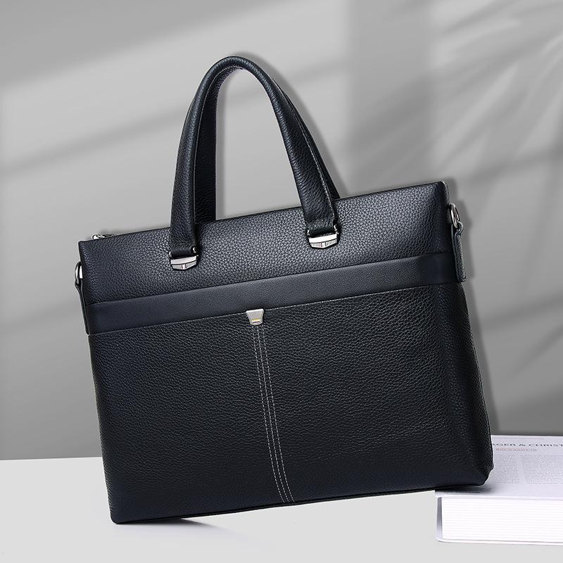 Large-capacity Cowhide Casual Single-shoulder Bag Waterproof and High-end Briefcase for Men Casually