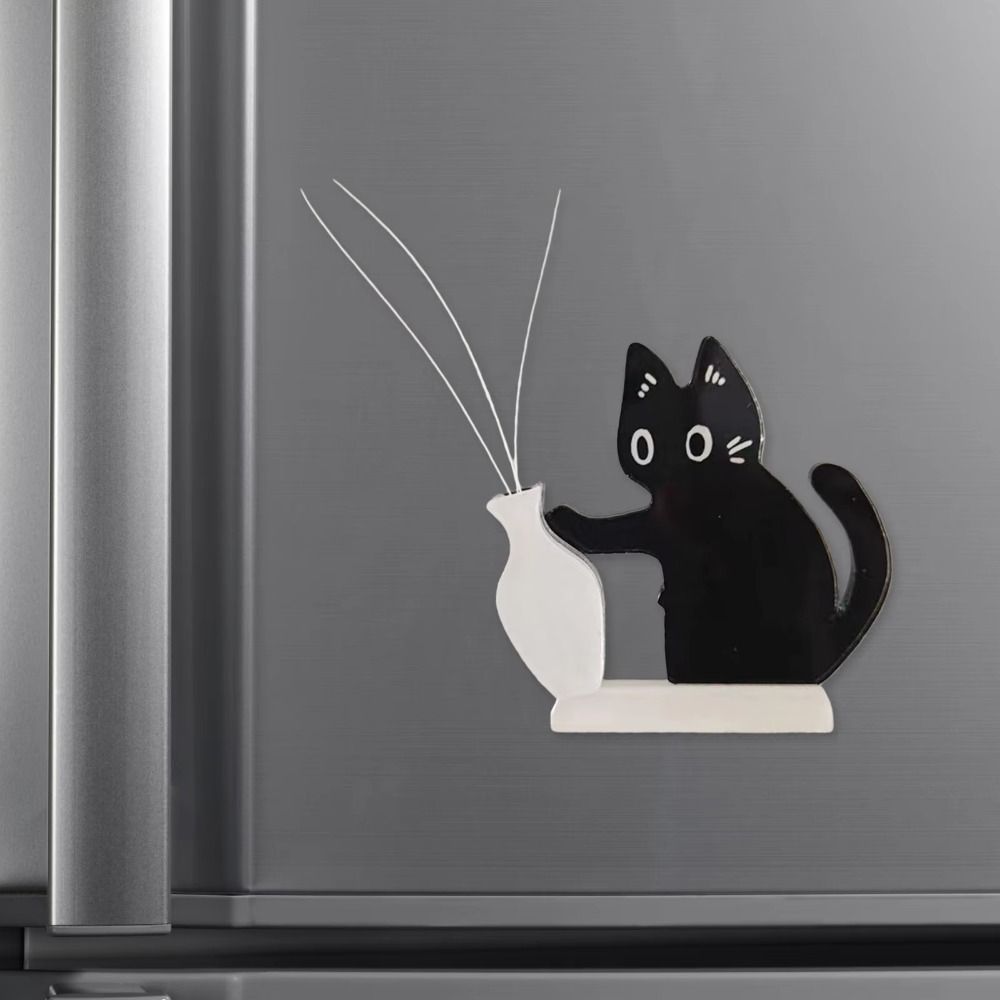 Creative Cat Refrigerator Magnet Cartoon Fridge Magnet Vase Decor Cat Hair Collector  Home Decor