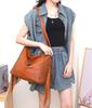 Teschio Punk Donna Borsa a Spalla Grande Capacità Moda Borchie Frange borsa da donna Pelle PU Hobo a tracolla Borsa tote grande