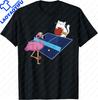 Table Tennis Black Cat Pingpong Black Outfit Cat Ping Pong Tshirt Streetwear Clothing Kawayi Y2k Unisexs Clothing Camiseta Hombre