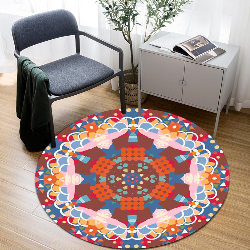 

Нескользящий напольный коврик для комнаты, ковер для йоги, этнический круглый коврик для гостиной, дома, детский игровой коврик, одеяло, одеяло 40