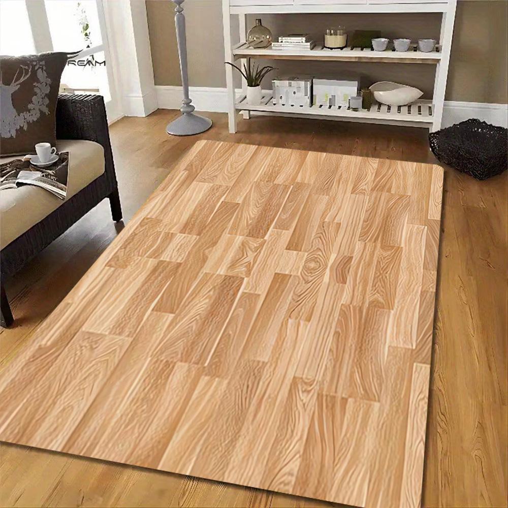 Wooden Wall Paneling Texture Decoration,Carpet,Living Room,Bedroom, Non-slip,Square rug