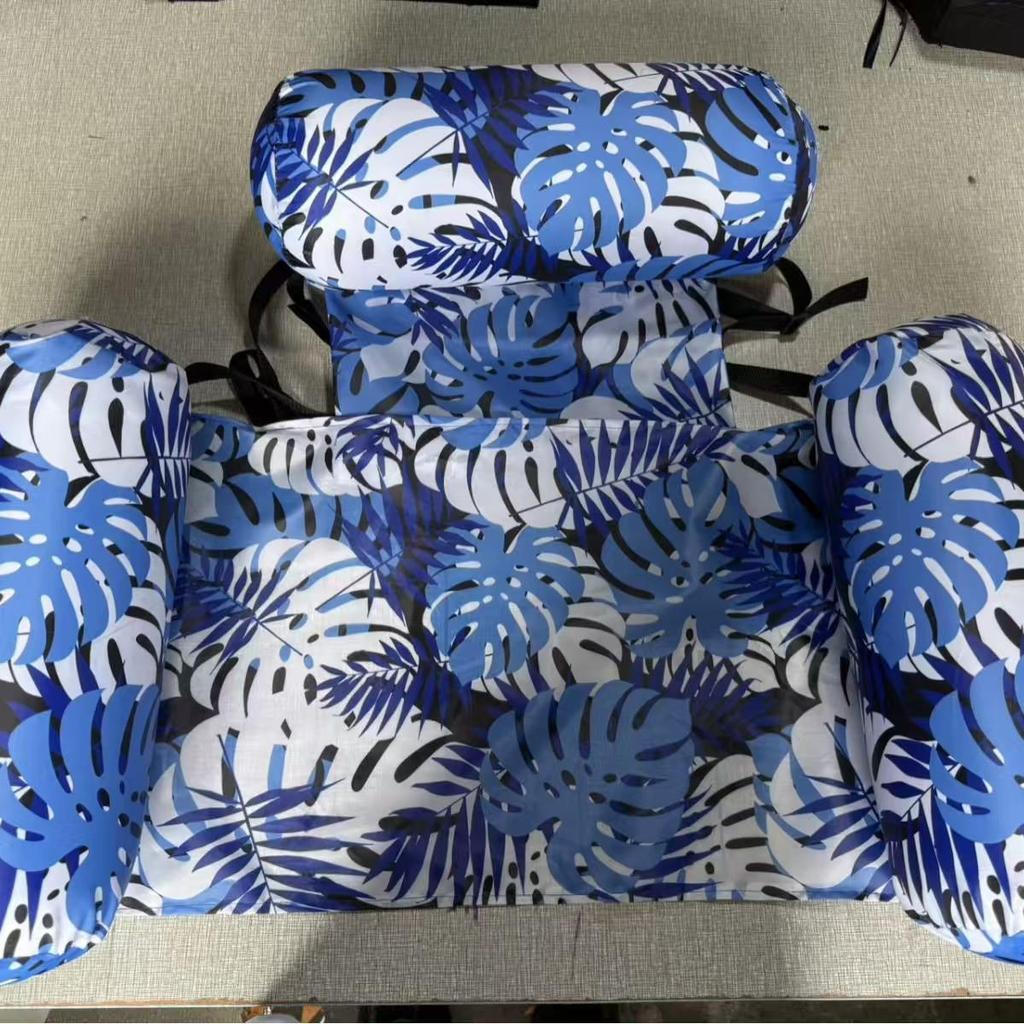 Inflatable Floating Water Raft with Backrest – Pool Air Cushion Lounge Chair