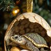 Christmas Ornament Acrylic Animal Egg Tree Pendant 2D Chicken Duck Turtle Eggshell Farm Decorations Holiday Gift for Family Friends