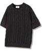 Goobin [Season Off] Cable Washed Short Sleeve Knit - Navy