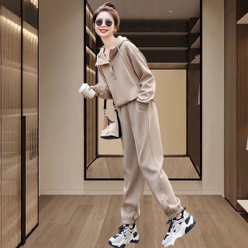 Women's Plus Size Loose Tracksuit - 2025 Autumn/Winter Fashion Sweatshirt Two-Piece Set