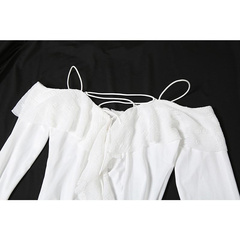 Women's Spice Girls Pure Personality Street Fashion Waist Irregular Long Sleeve Dress