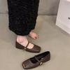 Flat-bottomed Silver Mary Jane Single Shoes Women's Shoes Spring and Autumn 2025 New Spring Skirt French Gentle Evening Shoes