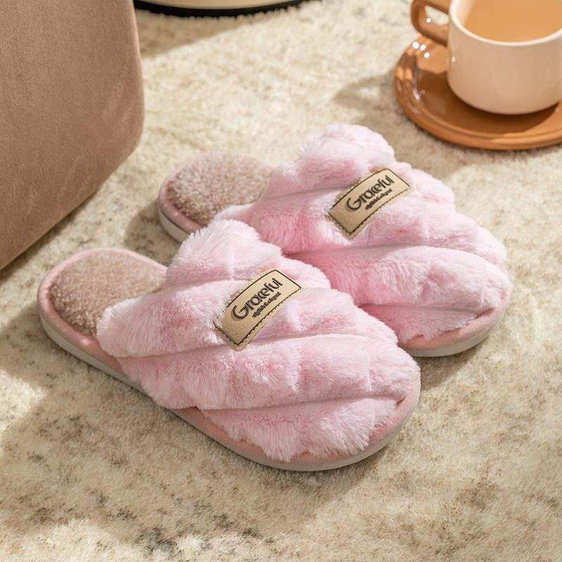 Trendy Cotton Non-Slip Indoor Slippers for Women & Couples, Perfect for Autumn and Winter
