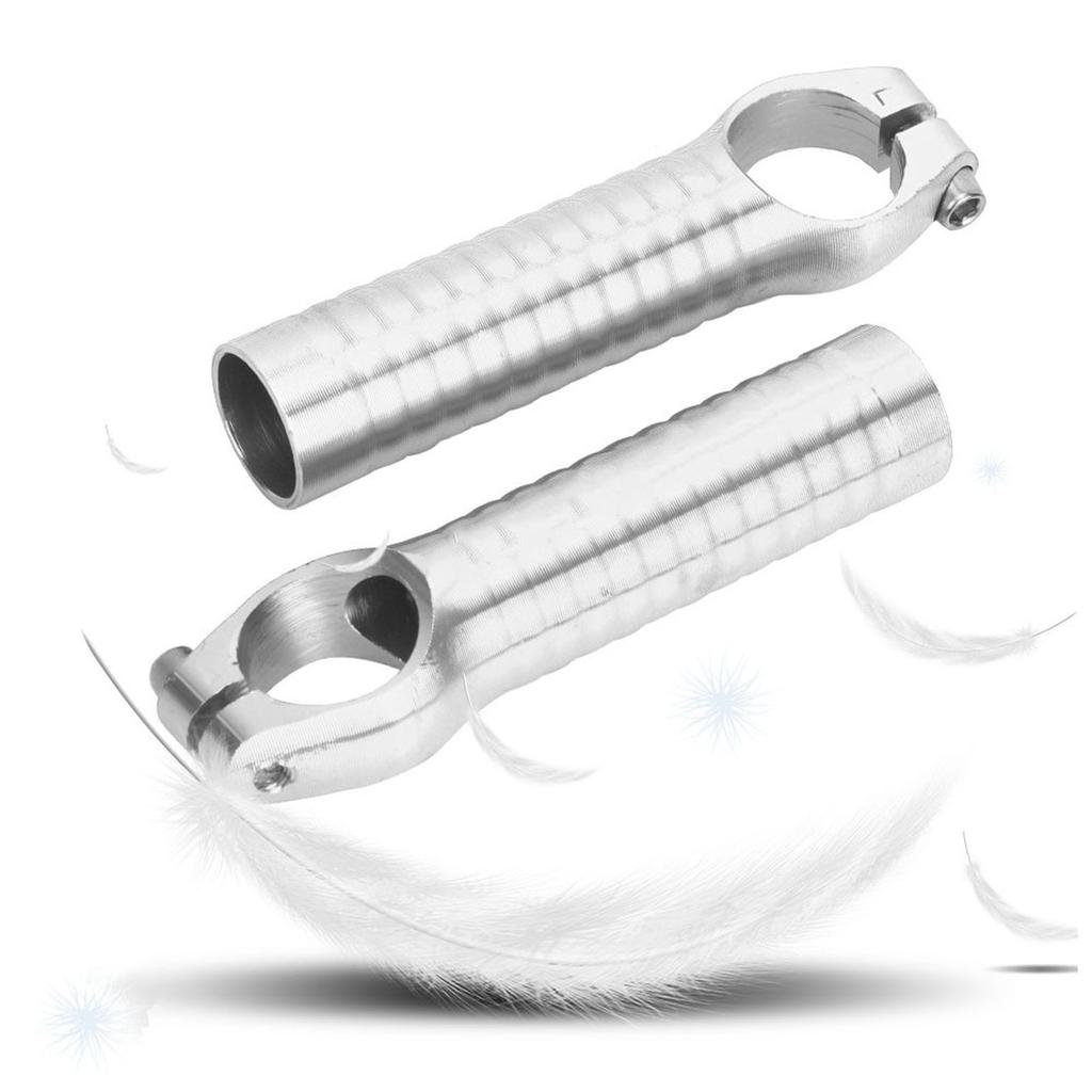 1 Pair 7075 Aluminum Alloy Bicycle Handlebar Grip Bike Bar End Handlebar Ends for Road Mountain Bikessilver