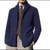2024 Men's Autumn Color-Blocked Knitted Sweater with Lapel and Long Sleeves