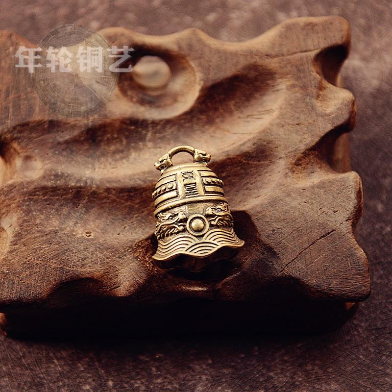 Messing Vintage Zhong Kui Glocke Handgefertigt Thailändisch Amulett Anhänger Haus Auto Dekoration Schutz Glücksbringer Anhänger