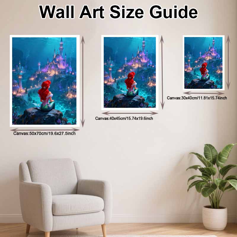 Disney Diamond Painting Kit Mermaid Ariel 5D Diamond Art Home Decor Creative Handmade Gift