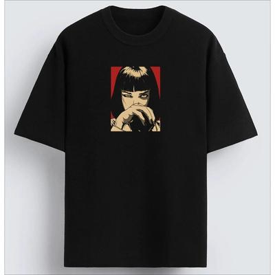 Film Mannen T-shirt Quentin Tarantino Pulp Fiction Mia Mannen en Vrouwen Top Retro Jaren 90 Street Wear Punk Rock Harajuku Kleding