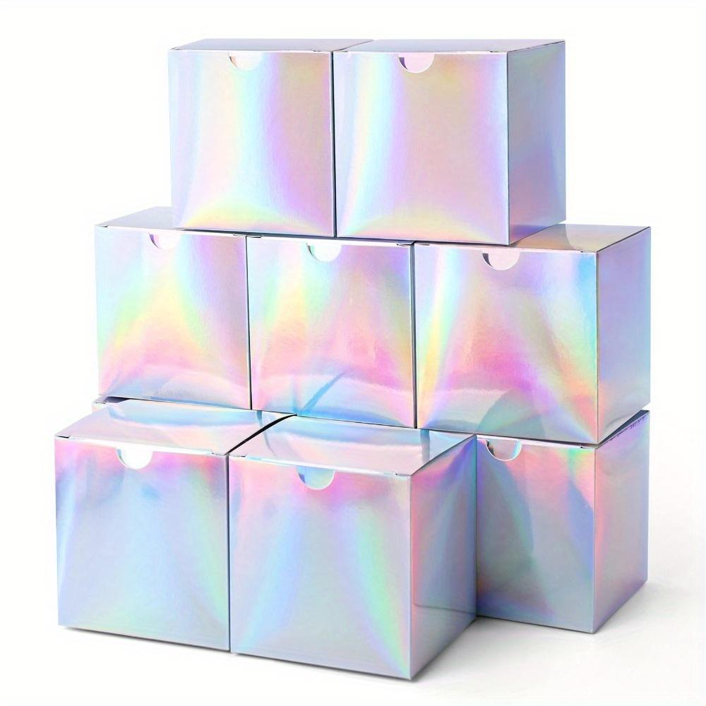 10pcs Square Laser Foldable Boxes Mini Gift Boxes Paper Boxes Iridescent Gift Boxes Candy Treat Boxes Favor Boxes Packaging Box Wedding Stuff Wedding