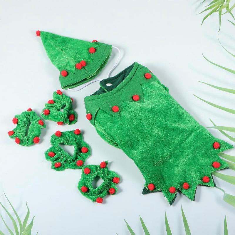 Pet Clothes Dog Puppy Coat Cape with Hat for Christmas Party 2Sets
