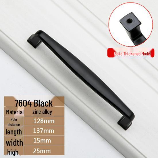 Modern European Black Handle for Cabinets and Wardrobes