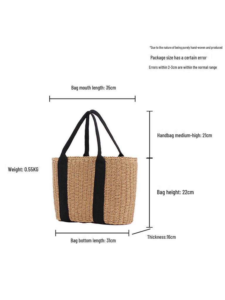 European and American Style Woven Beach Bag: Large Capacity, Casual, Versatile Women's Tote