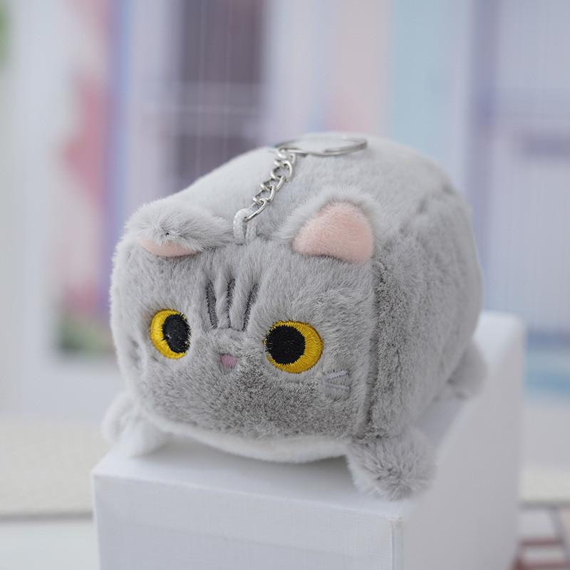Cute Cartoon Cat Plush Toy Keychain Fluffy Pp Cotton Bag Accessory