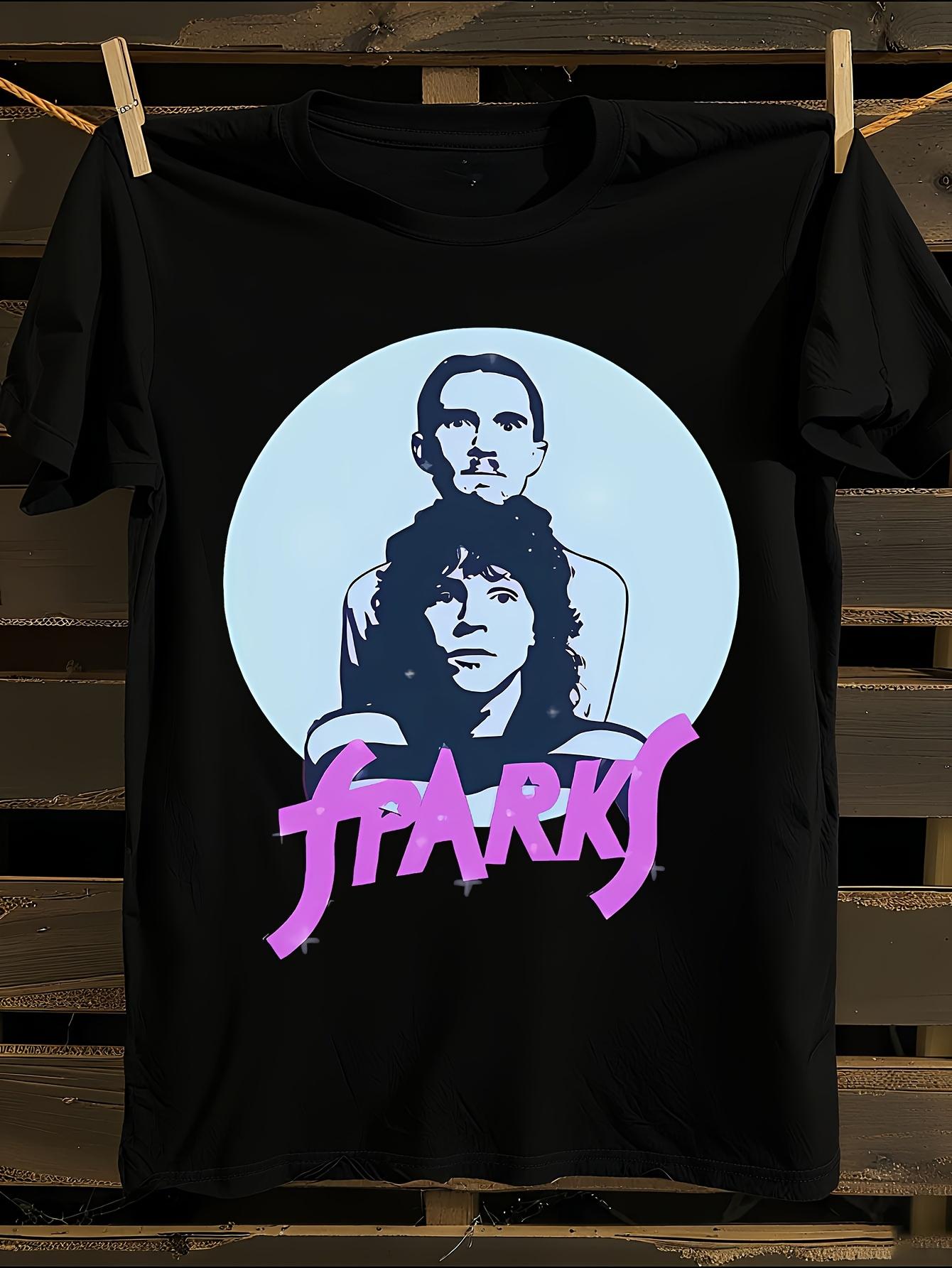 

Sparks Band Graphic T-Shirt Mens Tshirt Womens Tshirts with Letters Print Short Sleeves T-Shirt Casual Street Tee Shirt Top L