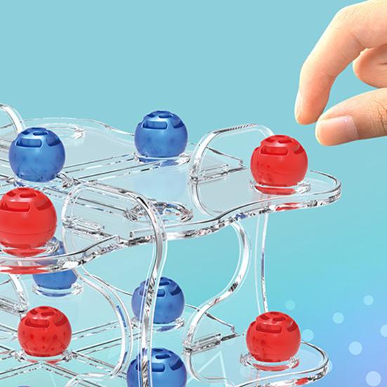 3D Chess Board Game Logic Thinking Training 2 Players Kids Adults Educational Clear 3D Chessboard Toy Toddlers Boys Girls Holiday Gift