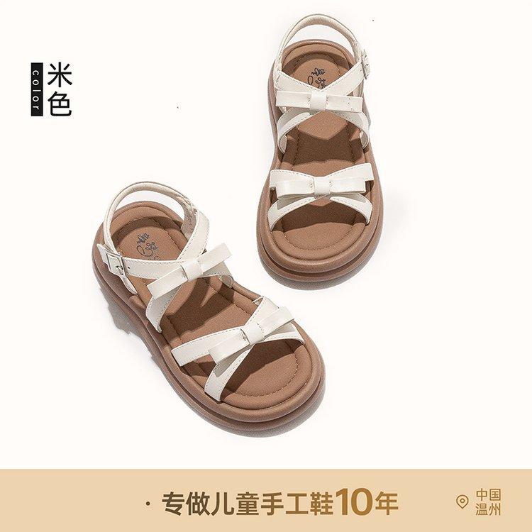 

Босоножки для девочек Лето 2025 Летние Новые Туфли Принцессы для Девочек Детская Обувь Повседневные Римские Сандалии Летняя Обувь 36