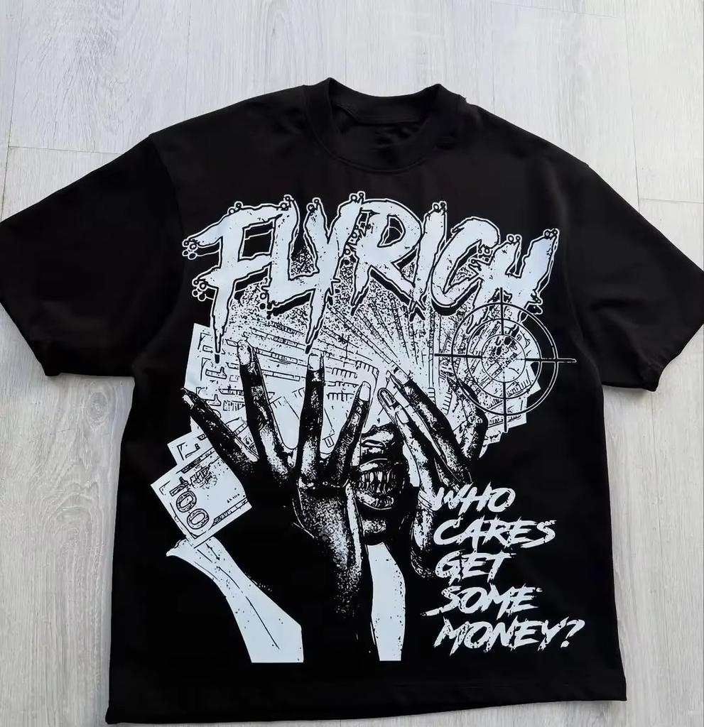 Y2k Harajuku Streetwear Men and Women Short Sleeved Fashion New Cartoon Print Design Shirt Retro Hiphop Trend Oversized Tshirt