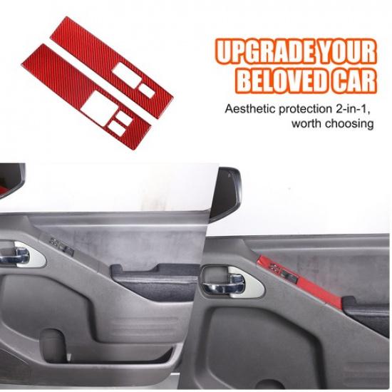 Carbon Fiber Window Lift Switch Button Trim Sticker For Nissan Frontier 2005-21