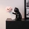 Unique Cat Pushing Vase Ceramic Flower Container Kitten with Tilted Flower Vase  Shelf Decoration