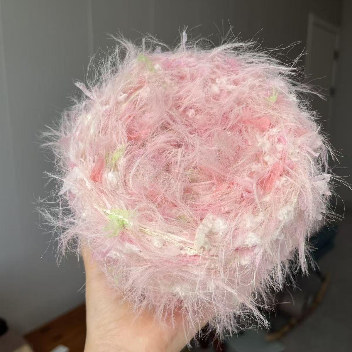 

250g Imitation Mink Hair Yarn, Flower Handmade Blended Yarn, DIY Woven Bag Jacket Scarf Crochet Thread, Christmas Gift Wool Yarn
