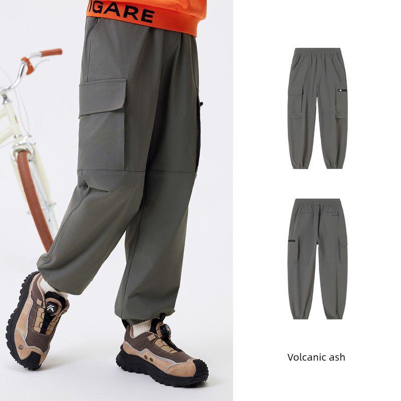 Navigare Italian Small Sailboat Boys  Cargo Pants 2026 Spring and Autumn Thin Children s Pants Outdoor Casual Wind Blowing Grass-Volcanic Ash 140