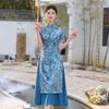Blue Mother Dress, National Style, New Chinese Suzhou Cheongsam, Improved Young 1011 New Women's High-end Dress