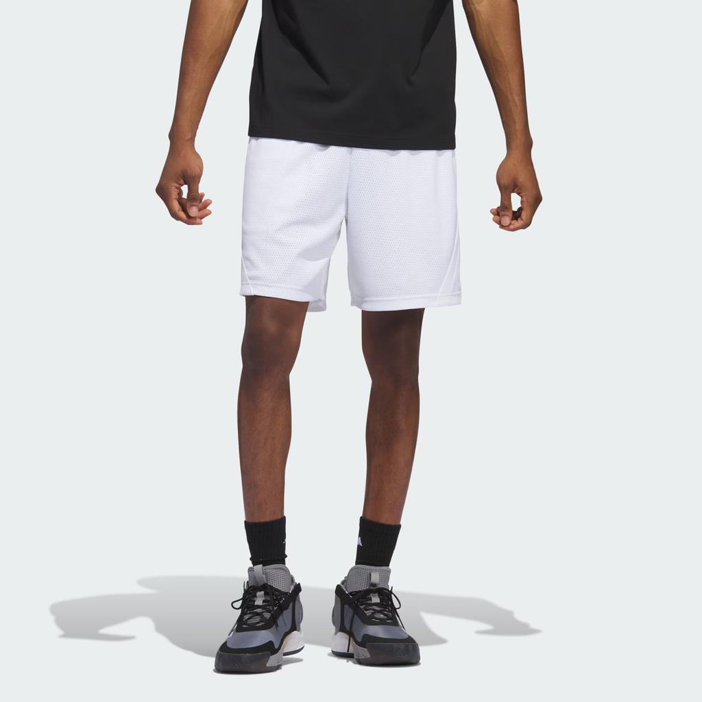 Adidas Select Mesh Shorts Solid Color Casual Breathable Loose Fit Mid Rise Basketball Pants Men Shorts White IW8136