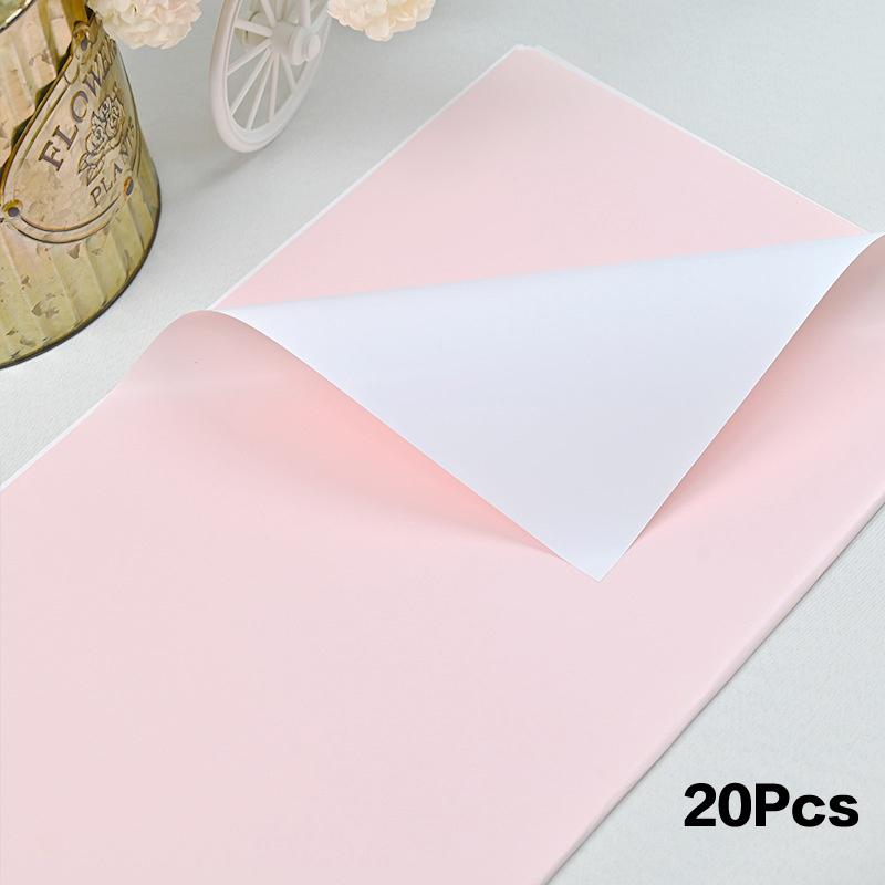 20 Pcs Two-Sided Colored Flower Wrappers Waterproof Bouquet Packaging 58cm DIY Gift Wrapping Paper Flower Decoration