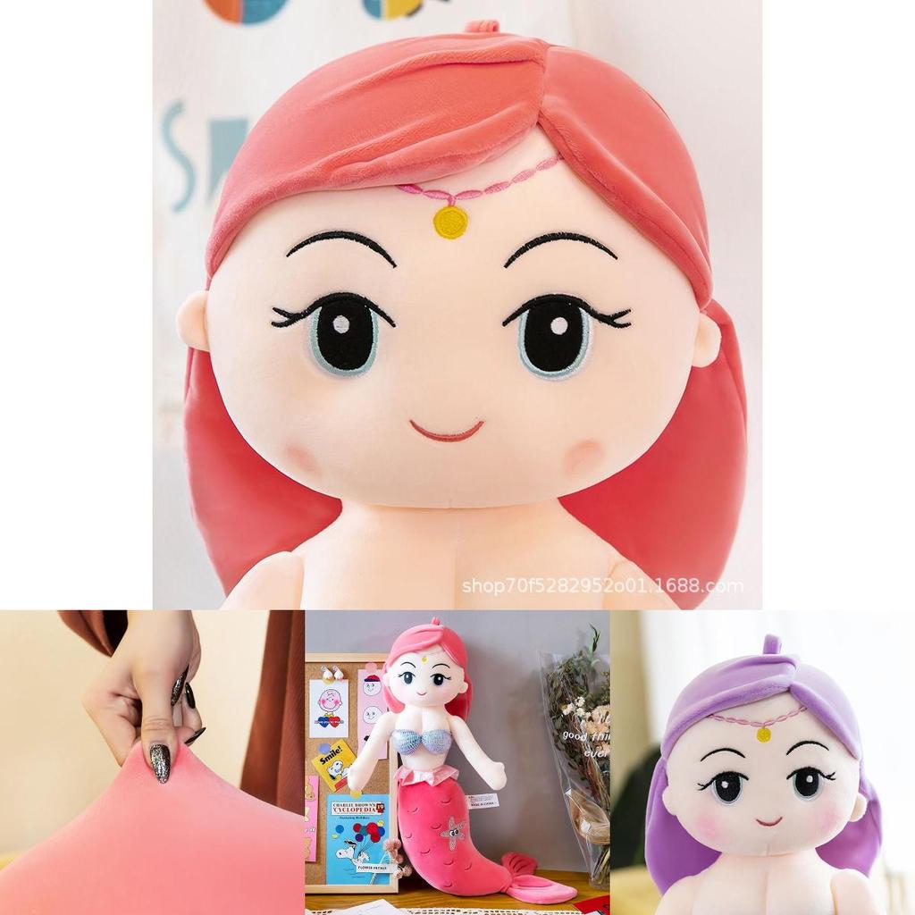 Cute Cartoon Mermaid Soft Plush Cushion Toy Ideal For Kids Birthday Celebrations