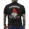 Funny Electrician T-Shirt with Back Print - Electrifying Gnome Design, Italian Text, and Wiring Diagram – Casual Short Sleeve Round Neck T-Shirt,