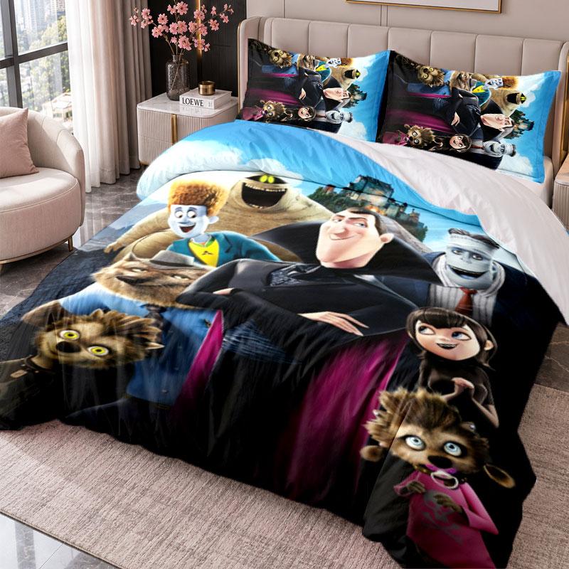 Hotel Transylvania 3Pcs Bedding Set Duvet Cover With Two Pillowcases For Bedroom Home Decoration