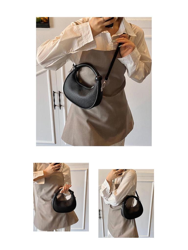 Sac à main plissé en forme de croissant pour femme Automne 2025: Sac à Bandoulière Unique et Sac Bandoulière à la Mode