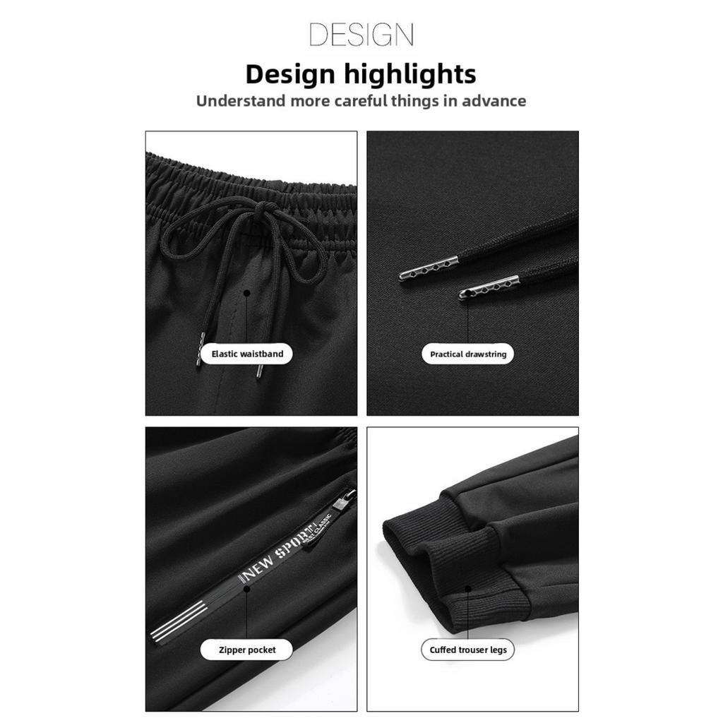 Men's Spring and Autumn Winter New Long Pants, Straight Loose Sports Bathroom Pants, Simple and Versatile Casual Pants for Men