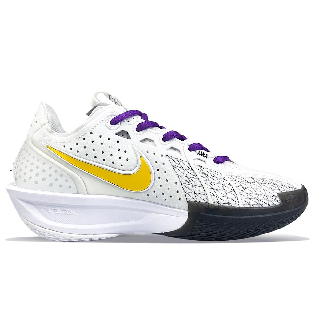 Nike G.T. Cut 3 Cushioning, Wear Resistant Low Top Basketball Shoes Unisex White Purple DV2918-102(Team40-)