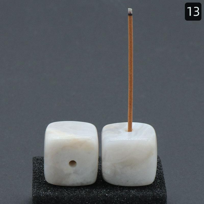 Natural Crystal Stone Square Incense Holder Base Crystal Aroma Stone Incense Holder Home Decoration Interior Decoration