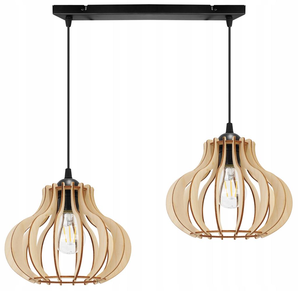 Hanging Lamp, Ceiling Chandelier, Wooden, Led Lampshade