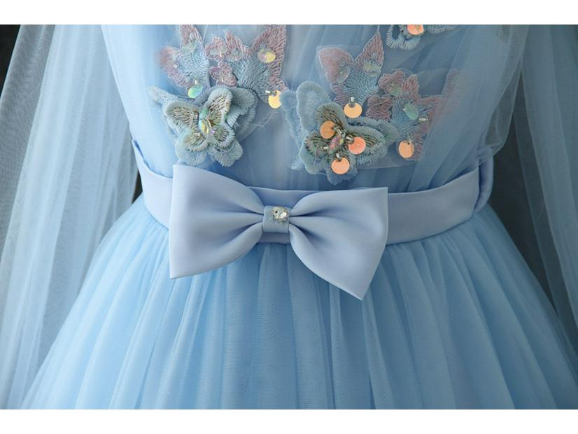 2025 Children's Princess Butterfly Sleeve Flower Girl Dress