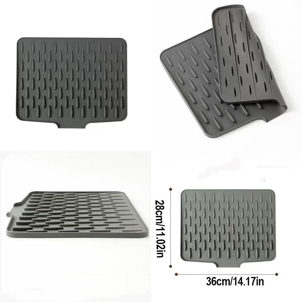 Non-slip Silicone Drainage Mat Foldable Large Size Tableware Drainer Pad Anti-scald Coaster Utensils Drying Dish Drying Mat